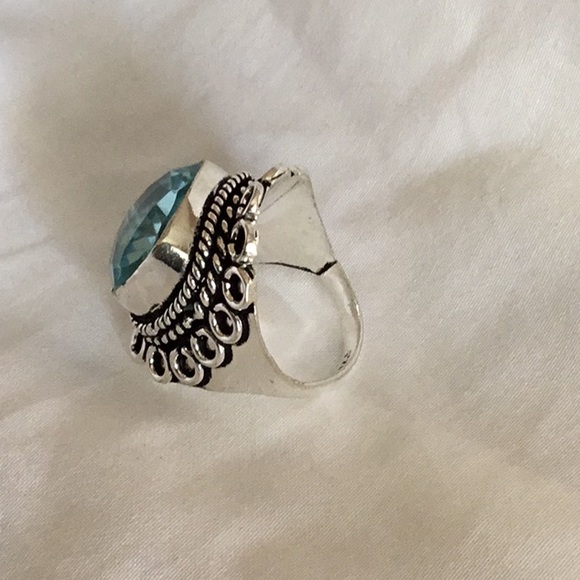 NWOT Blue Topaz wrap Gorgeous 925 Size 8 Awesome - Picture 4 of 7
